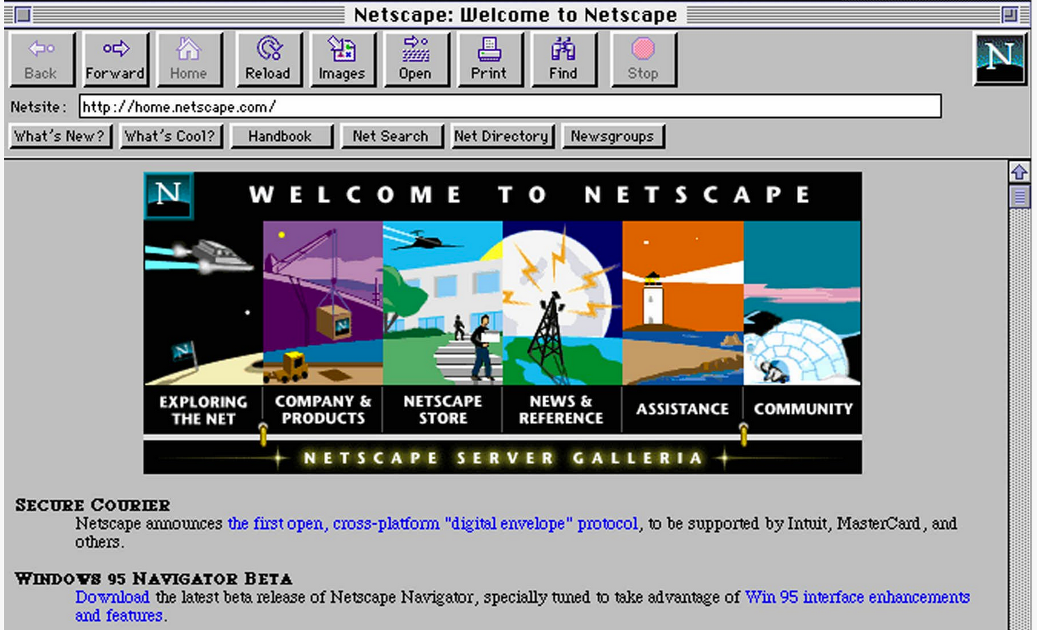 Interface do navegador Netscape. — Fonte: Poynter.org.